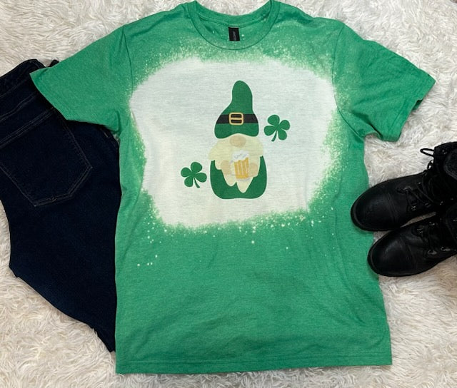 Gnome St. Patrick's Day Bleached T-Shirt