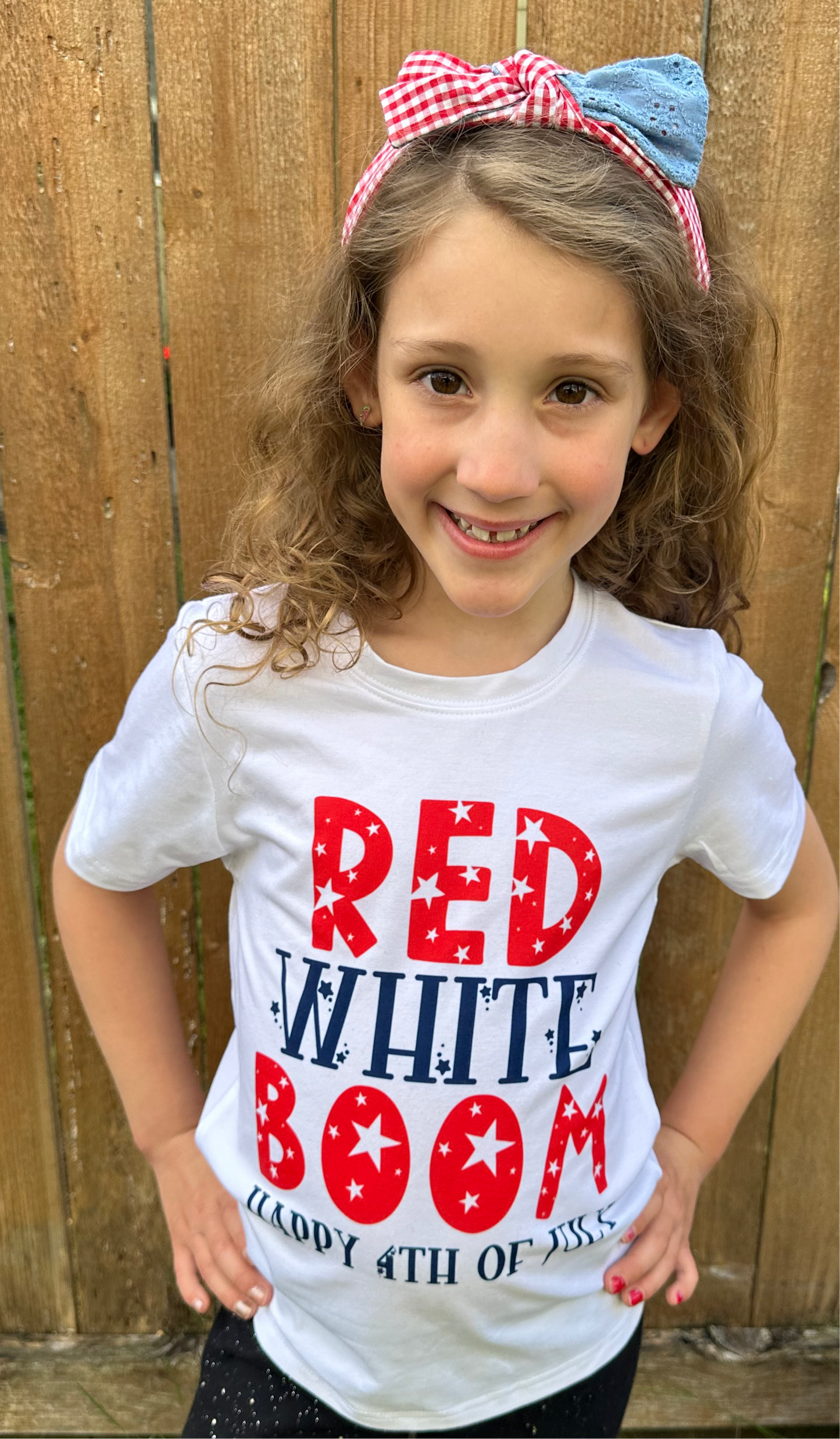 Fourth of July. RED WHITE BOOM