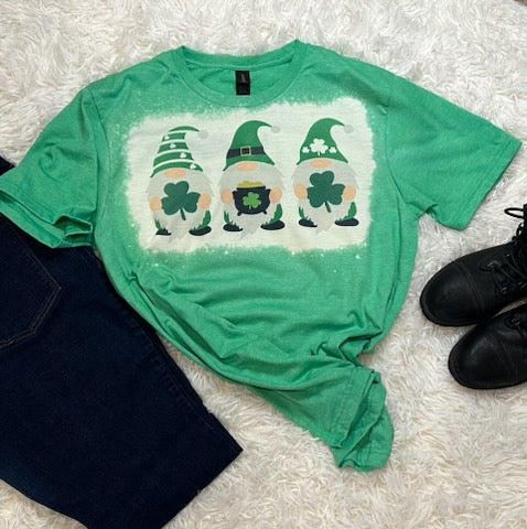 Gnome St. Patrick's Day Bleached T-Shirt