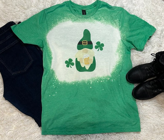 Gnome St. Patrick's Day Bleached T-Shirt