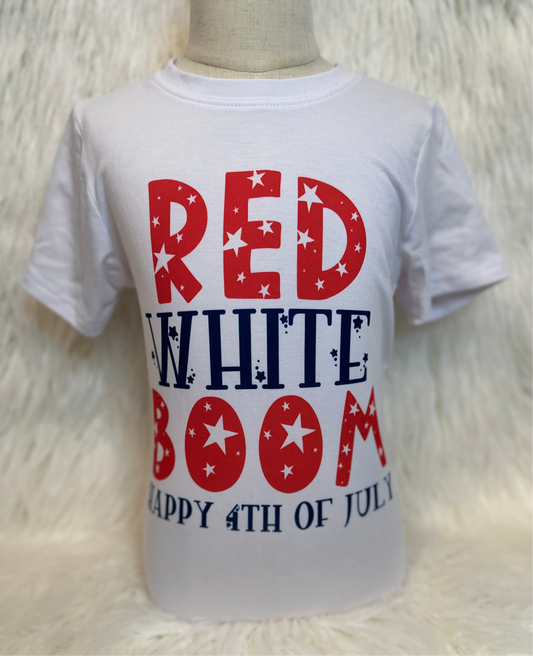 Fourth of July. RED WHITE BOOM