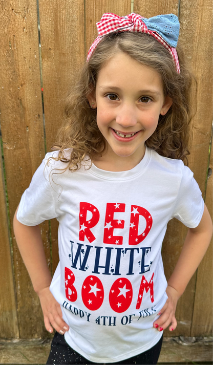 Fourth of July. RED WHITE BOOM