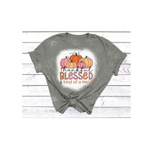 Thankful Blessed and Kind of a Mess T-shirt